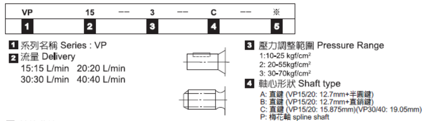 VP-20-3-B-5 TAICIN Hydraulic Variable Vane Pump